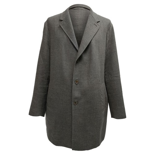 Loro Piana Long Coat In  Cashmere Men Grey Xxxl