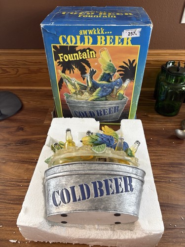 Spencers Gifts Awwkkk Cold Beer Fountain Parrot Corona Style With Box Works!