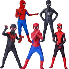Kids SpiderMan Cosplay Costume Boys Tobey Maguire Outfit Jumpsuit Fancy Dress