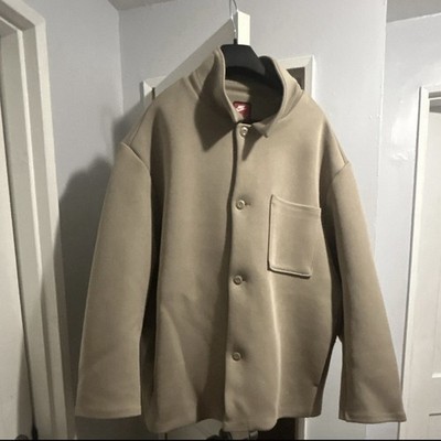 Nike Men s XL Beige Jacket Button Front Spread Collar Full Zip Chest Pocket