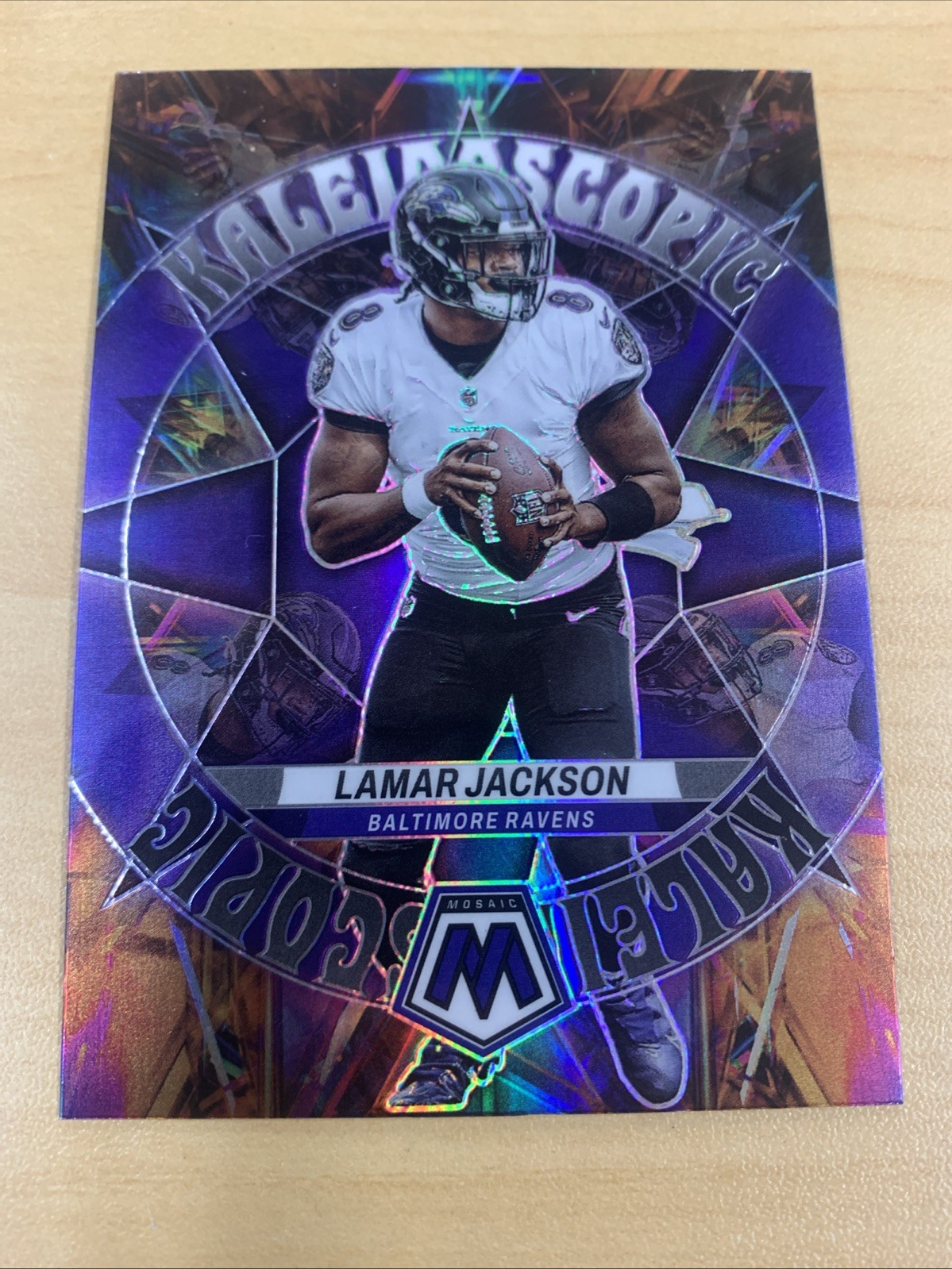 MVP LAMAR JACKSON 2023 MOSAIC KALEIDOSCOPIC SSP CASE HIT RAVENS #KA-4
