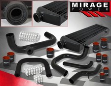For 92-95 Civic Black Turbo Intercooler Bolt-on Piping Kit Sqv Adapter Flange
