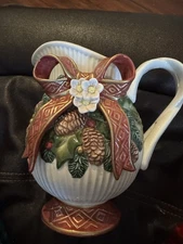 Fitz And Lloyd Christmas Pitcher