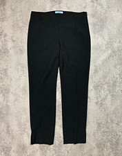PRADA Womens Black Virgin Wool Stretch Trousers Side Zip Slit Size IT 44 US 8
