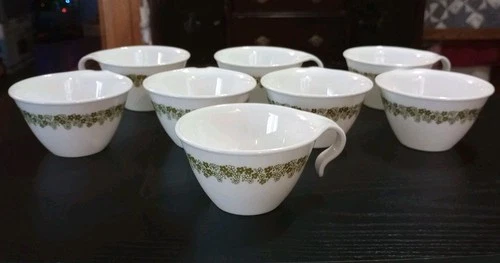 VTG Corning Corelle Spring Blossom Crazy Daisy Coffee Tea Cup Set Of 8