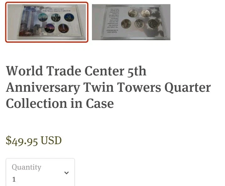 Quarters Statehood*2001 5th*Anniversary 9/11*Twin- Towers Quarter Set - Image 3 of 4