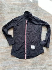 Thom Browne New York Black Button Up Shirt Tricolor Stripe Size М