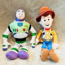 Disney Store Toy Story Sheriff Woody and Buzz Lightyear Plush Stuffed Doll Set