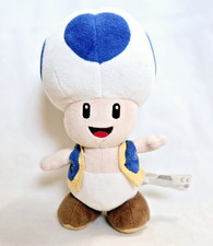 Nintendo Super Mario Brothers Blue Toad Kinopio Sanei Plush 8"