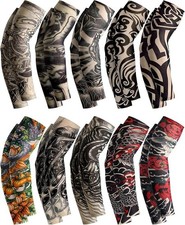 Tattoo Sleeves for Men, 20Pcs Fake Tattoos Sleeves to Cover Arms Sun Protectio..