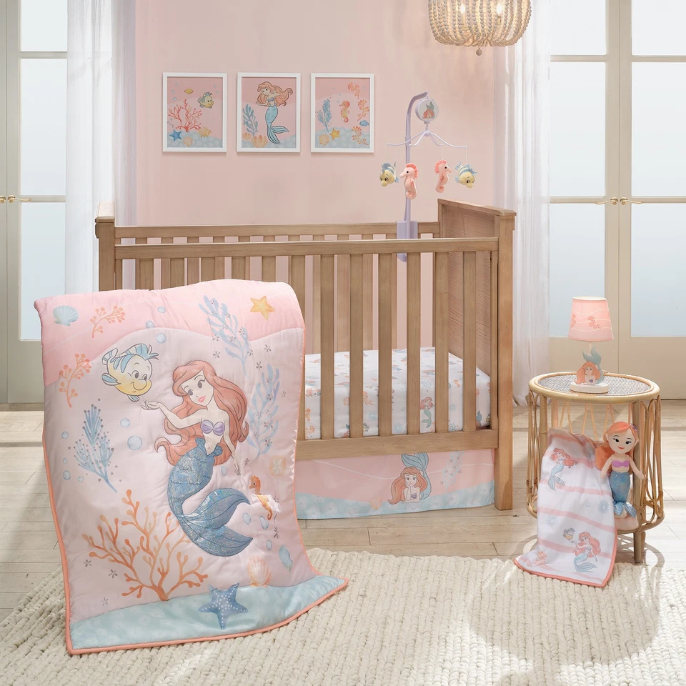 Arte de pared sin marco de 3 piezas Bedtime Originals Disney Baby The Little Mermaid Foto 4 de 4