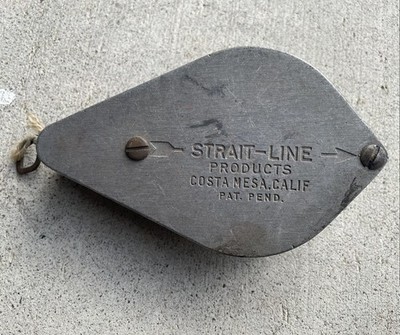 Vintage Strait-Line Products Blue Chalk Line Reel Costa Mesa, CA 