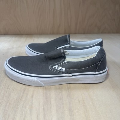 Vans Classic Slip-On M6/W7.5 Gray & White Casual Skateboard Shoes Sneakers