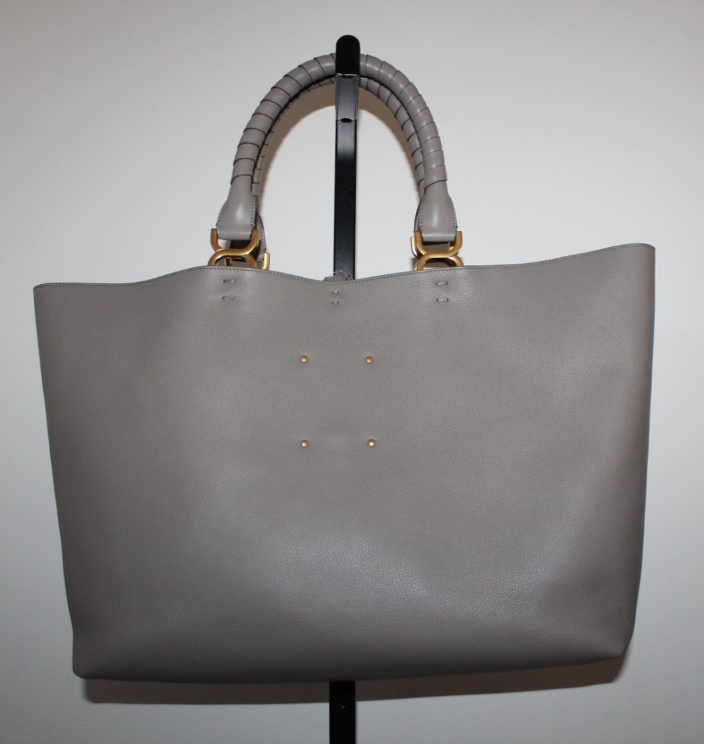 NWOT Chloe Chloé Marci Large Leather Tote Cashmere Grey Shopper image 4