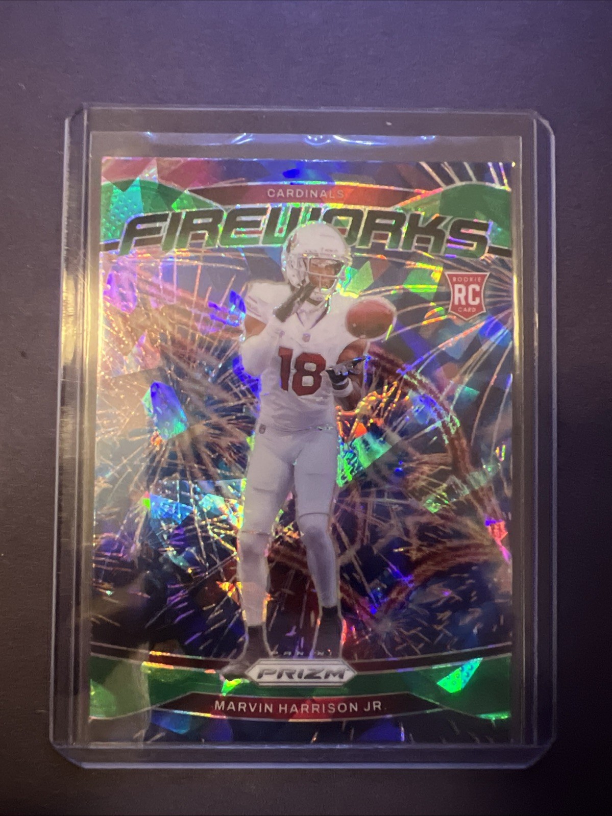 2024 Panini Prizm - Fireworks Marvin Harrison Jr. #20 Green Ice Prizm (RC)