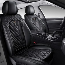Breathable Waterproof Car Seat Covers Leather Seat Protector Front Black