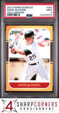 2021 PANINI DONRUSS HOLO ORANGE #262 MARK McGWIRE POP 1 PSA 9