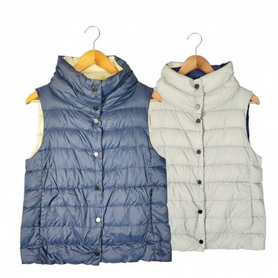 Carve Designs Reversible Down Vest Size Small Blue Packable Lightweight