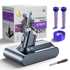6500mAh Battery Replacement for Dyson V7/SV11 Cordless Vacuums, 21.6V 6-Cell ...