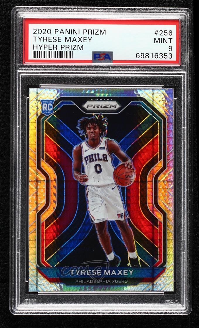 2020-21 Panini Prizm Hyper Prizm Tyrese Maxey #256 PSA 9 MINT Rookie RC 19b1