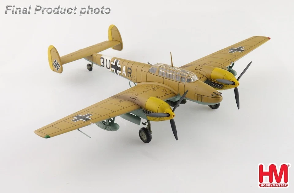 Hobby Master 1/72 HA1817 BF110E-2 Trop Messerschmitt 3U+AR 7/ZG26 1941 weathered - Immagine 2 di 4