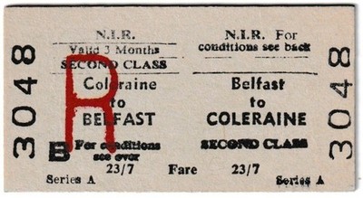 NORDIRLAND RWYS.      - Belfast - Coleraine RUNDREISE