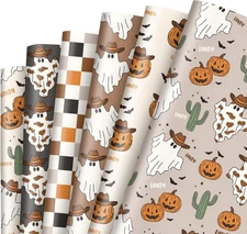 JarThenaAMCS 12 Sheets Halloween Wrapping Paper -Not 1 Count (Pack of 12) 
