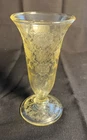 Hazel Atlas Florentine Poppy 2 Yellow 1930s Depression Parfait/Vase