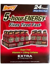 5-hour ENERGY Shot,  Extra Strength, Berry, 1.93 fl oz,  24 Pack, Exp. 09/26