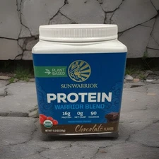 Sunwarrior Protein Powder Chocolate Plant Based Vegan Warrior Blend Exp 12/25