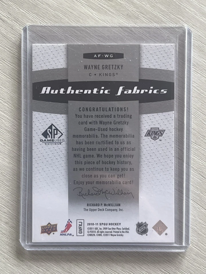 2010-11 Sp Game Used Authentic Fabrics Game Used Jersey Wayne Gretzky Kings Nice - Image 2 of 2