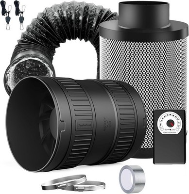 FanGoFast 150mm Inline-Rohrventilator Komplettset 587m³/h Belüftungssystem