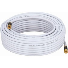 Cables Direct Online 100ft White Quad Shield RG6 Coaxial Cable, F Pin and BNC...