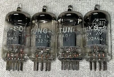 4- Vintage Tung-Sol 12AT7 Grey Plate Top O Getter Made in USA TV7 Tested