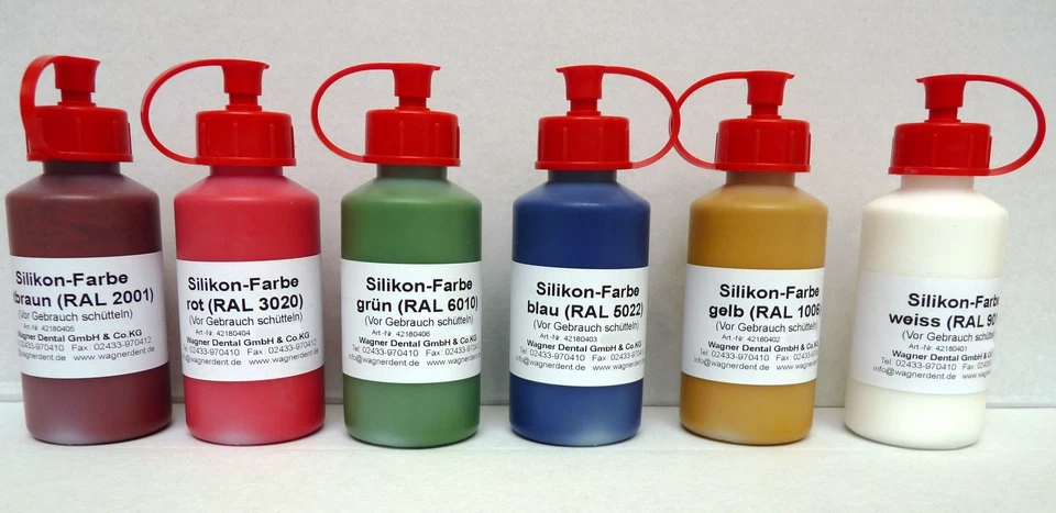 WAGNER Silicone paint color pastes pigments for silicone rubber various RAL colors 50 g