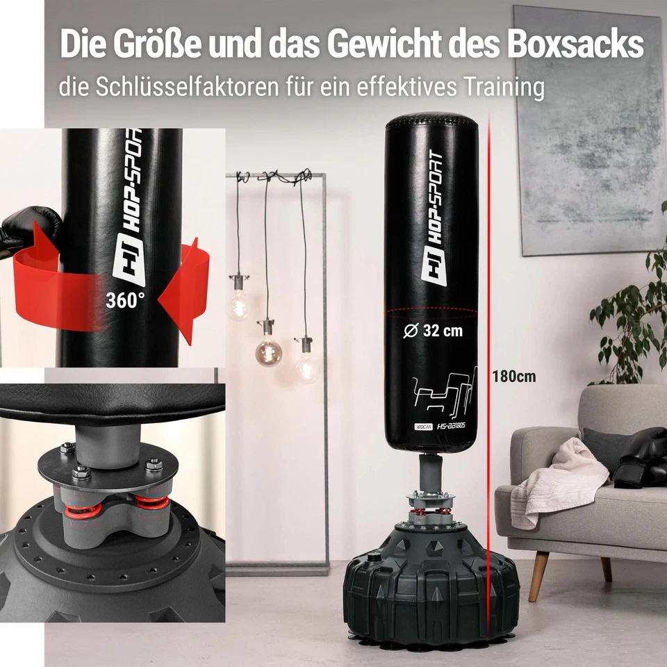 Hop-Sport Freistehender Boxsack Punching Bag Erwachsene und Kinder 180cm x 32cm - Bild 2 von 4