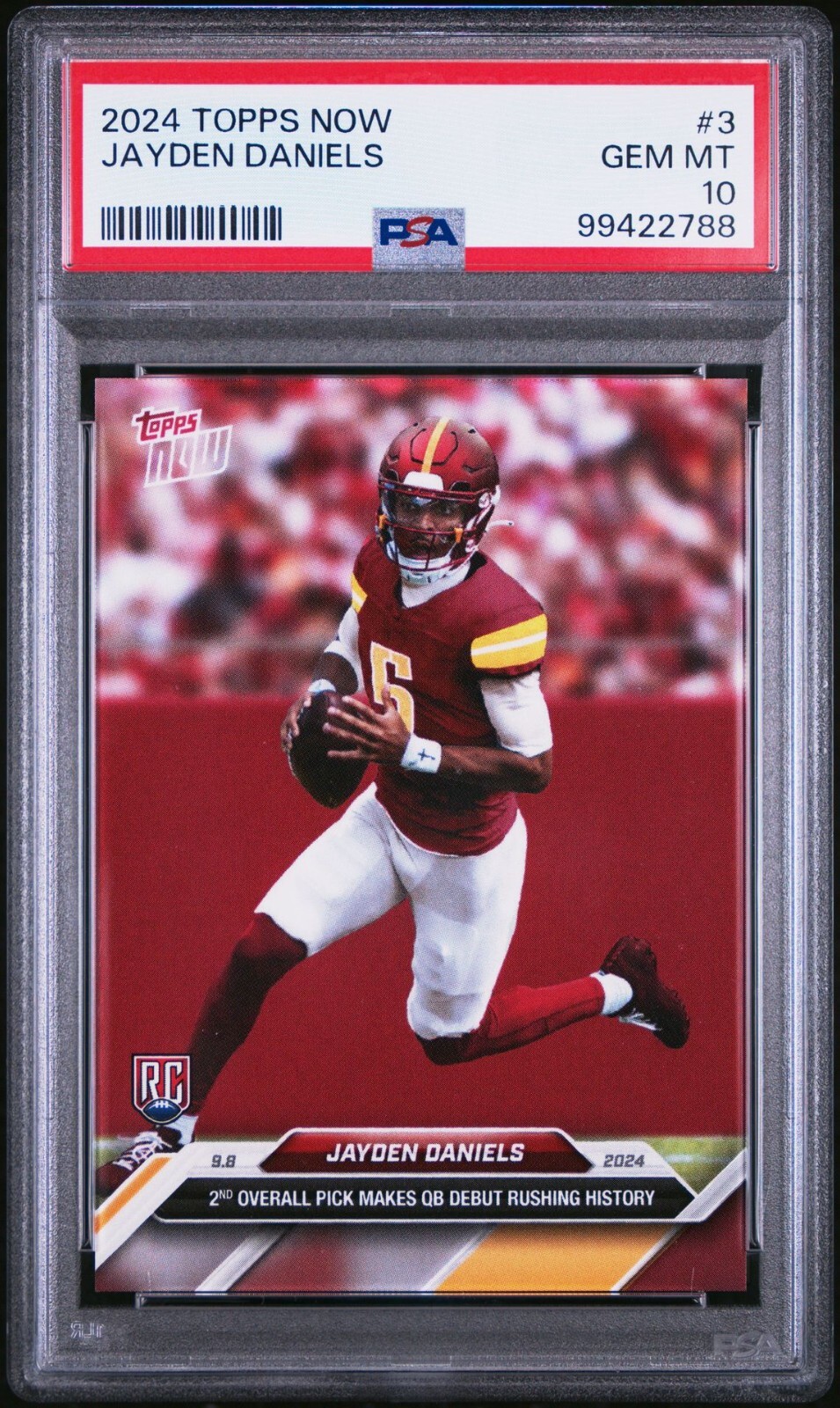 Jayden Daniels Rookie PSA 10 GEM MINT 2024 Topps Now #3 RC Commanders LSU Jaden