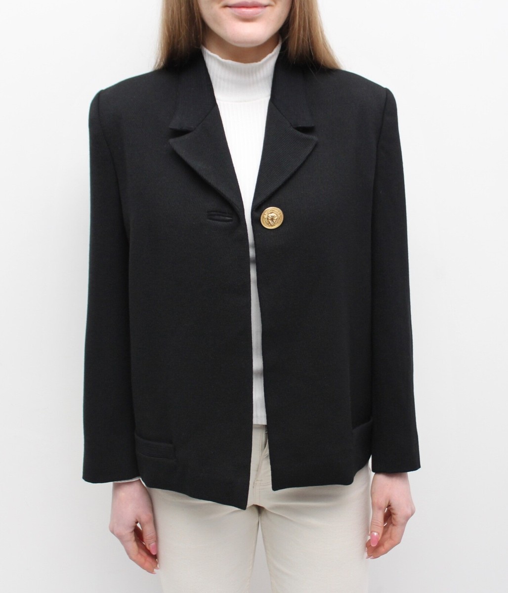 Women's Vintage GIANNI VERSACE VERSUS Gold Button Wool Jacket