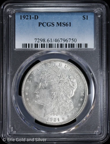 1921-D $1 Morgan Silver Dollar PCGS MS 61 | Uncirculated UNC