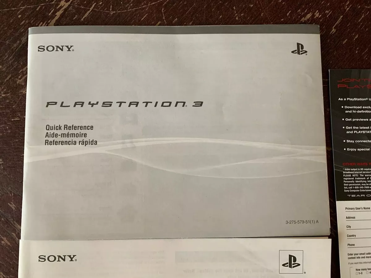 SONY PLAYSTATION 3 Quick Reference Manual & Safety and Support