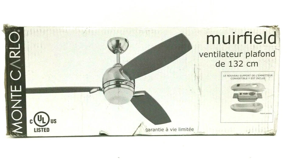 Monte Carlo Ceiling Fan Muirfield 52" 3 Blade Roman Bronze 3MUR52RBD with Remote - Image 3 of 3