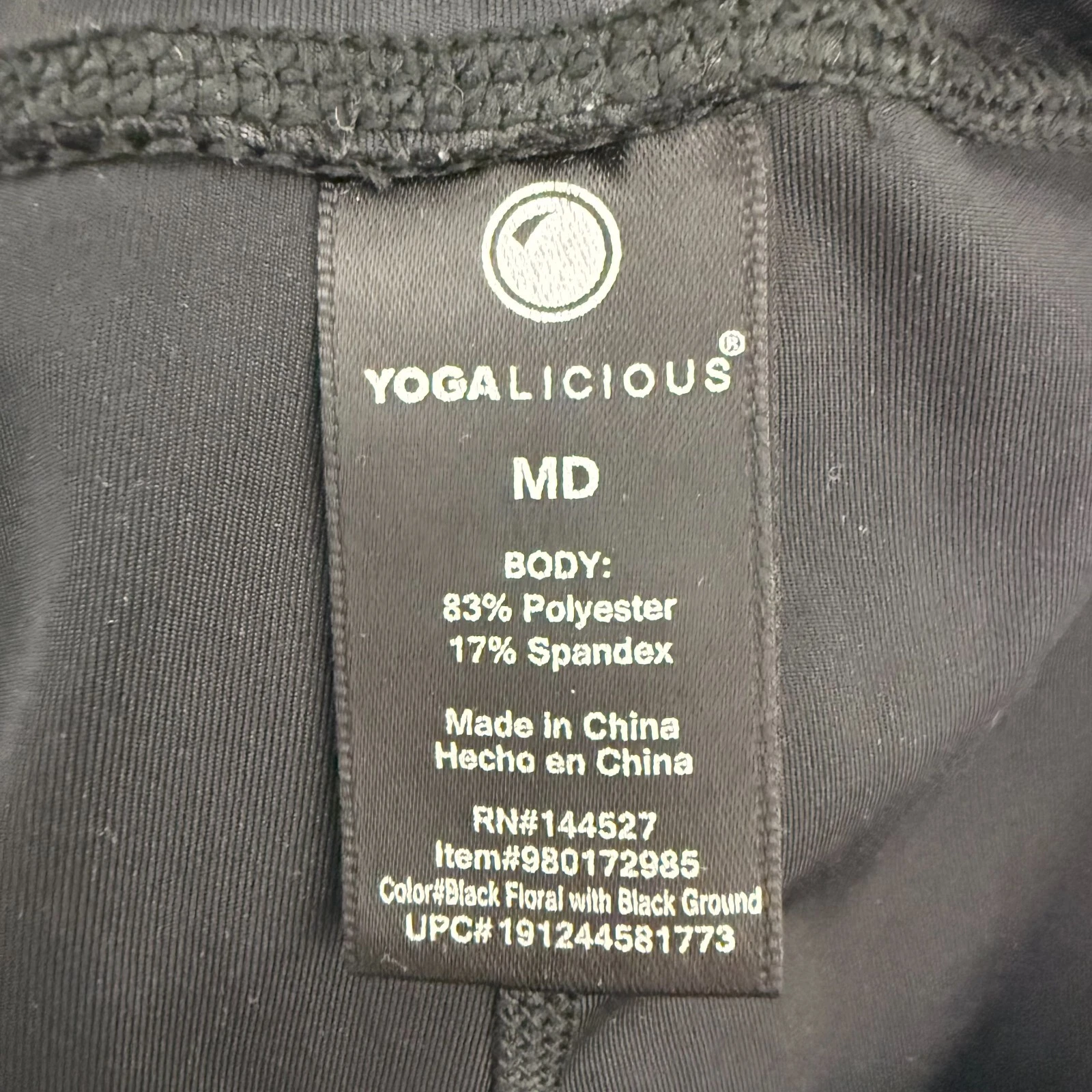 yogalicious shine floral print pocket 7/8 stretch metallic leggings