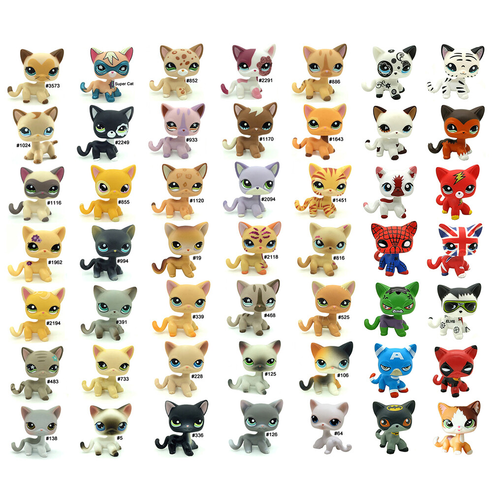 2X Random Littlest Pet Shop LPS Toy Short Hair Cat lps Animal