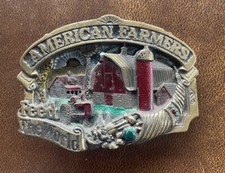 Vintage American Farmers Feed The World 1984 Belt Buckle USA