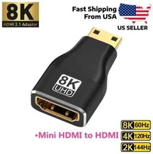 Mini HDMI to HDMI Adapter 8K 60Hz 4K 120Hz Male to Female Converter