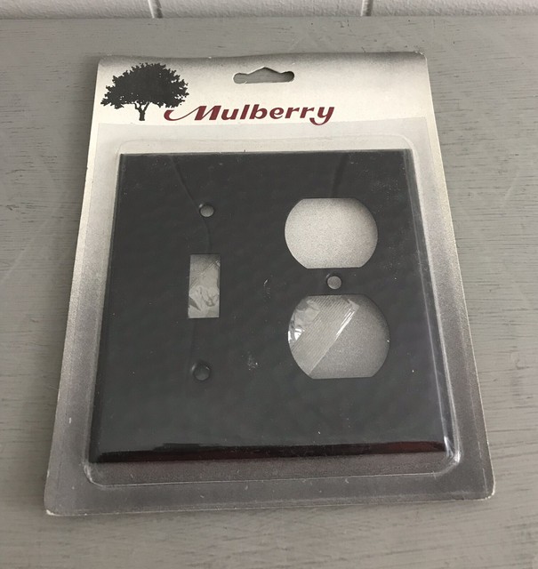 NEW Mulberry Wall Switch Plate Cover Black Textured Light Outlet Toggle