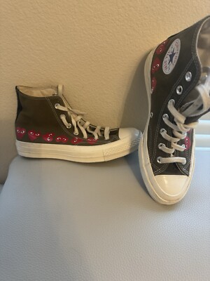 Size 8 womenConverse Chuck 70 High Top x Comme des Garcons Play Multi Heart