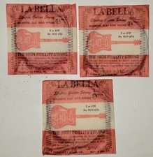 3 La Bella Electric Guitar Strings E or 6th Magnetic Flat Wire Wound Hi-Fi 676