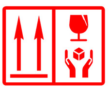 Bright Clear Packing Stickers / Labels - Fragile - Heavy - This Way Up