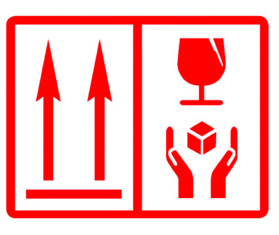 Bright Clear Packing Stickers / Labels - Fragile - Heavy - This Way Up